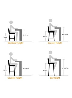 Generic Square high bar stool made entirely of beech wood - 70 cm  - Image 2