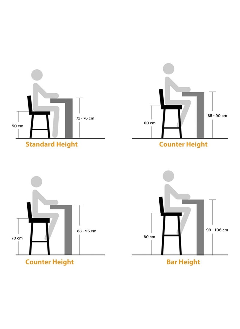 Generic Square high bar stool made entirely of beech wood - 70 cm  - Image 2
