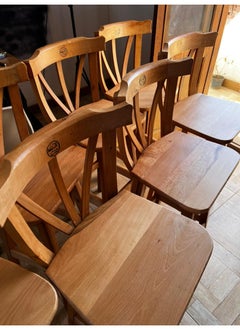 Generic Square high bar stool made entirely of beech wood - 70 cm  - Image 4