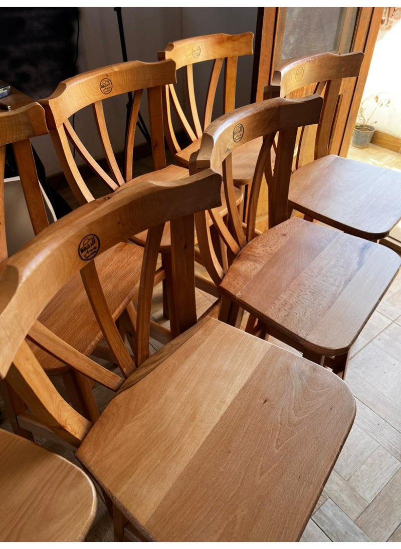 Generic Square high bar stool made entirely of beech wood - 70 cm  - Image 4