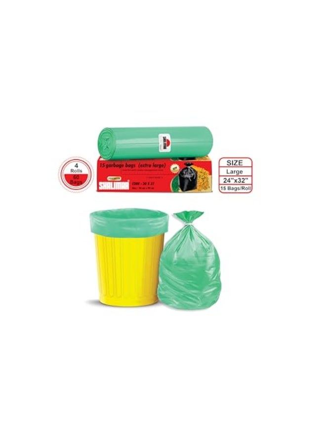 Shalimar 60 Pcs - 45 Gallon Heavy Duty Garbage Bag, Lavender Fragrance – Leak-Proof Dustbin/Trash/Waste Bags – 76 x 94 cm – Fits 35 to 45 Gallon Bins – Green - Image 4