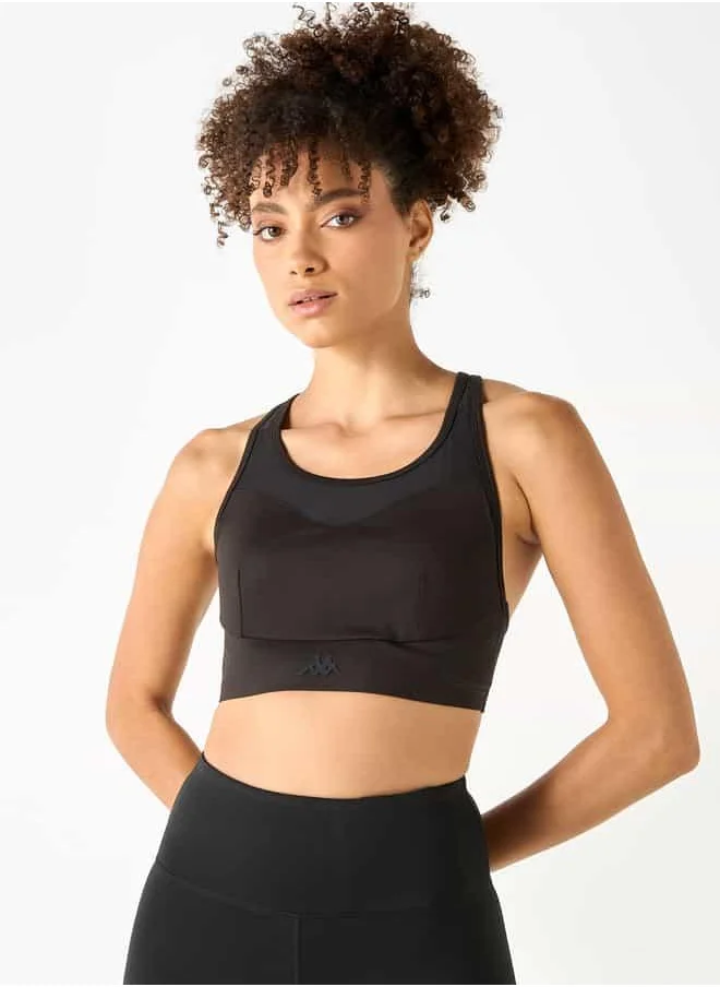 Kappa Kappa Panelled Sports Bra with Crossback Strap