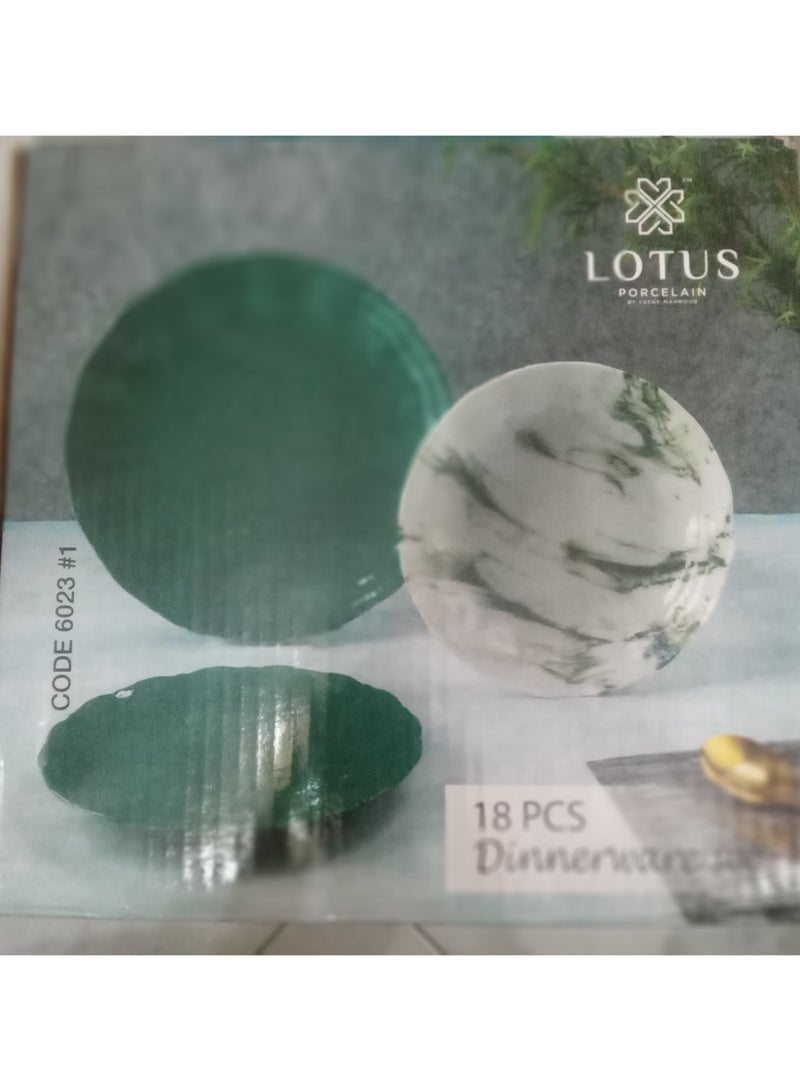 Lotus 18-piece porcelain dinner set  - Image 1