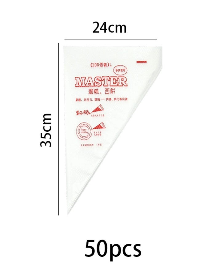 100 Disposable Thickened Squeeze Bags (Medium 20.5cm*30cm) (Large 24cm*35cm), Cake Buttercream Squeeze Bags, Dessert Cookie Squeeze Bags, Home Baking Tools, Cake Decorating Tools. - Image 4