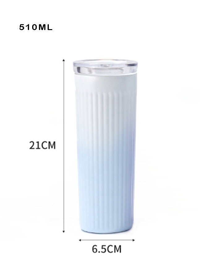 QINGYAN 510 ML Stainless Steel Travel Coffee Mug,  Suitable for Iced and Hot Drinks, Double Cover,  Large Capacity Insulated Cup - Image 3