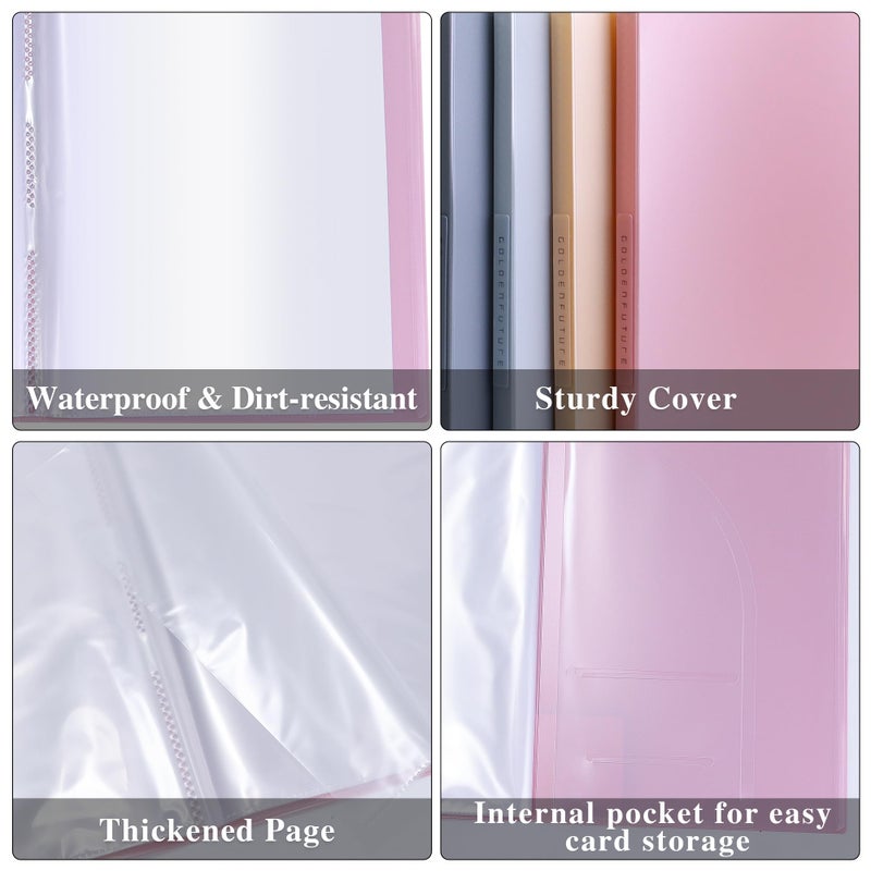 Tuhangcc Binder with Plastic Sleeves 8.5x11 20-Pocket- Heavy Duty Art Portfolio Folder with Clear Sheet Protectors,Displays 40Pages, Presentation Book for Artwork, Document Organizer(Pink) - Image 3