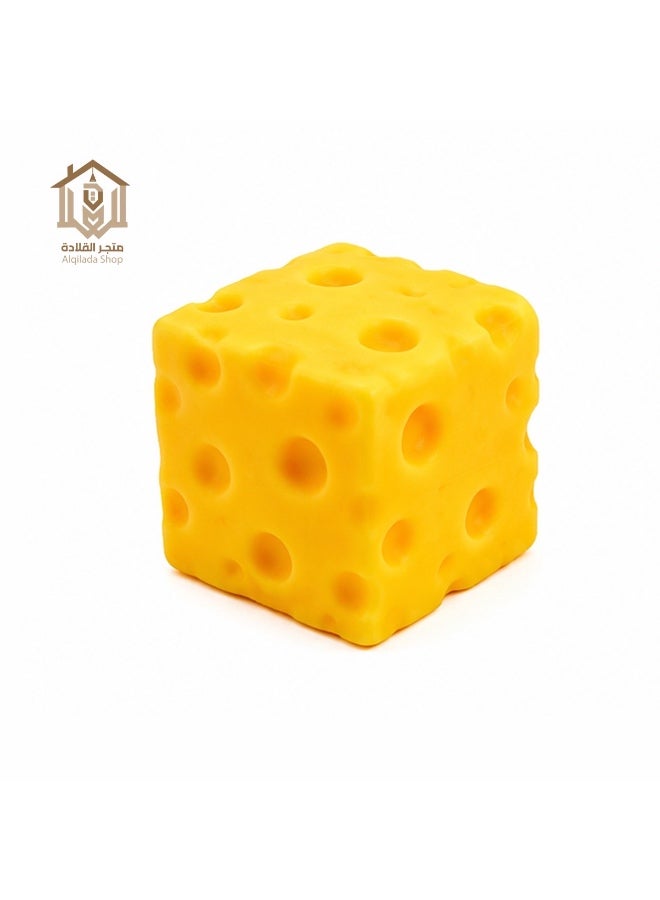 CME Swiss Cheese Cube Anti-Stress Squishy Toy – Soft Elastic Sensory Fidget Toy - Image 1