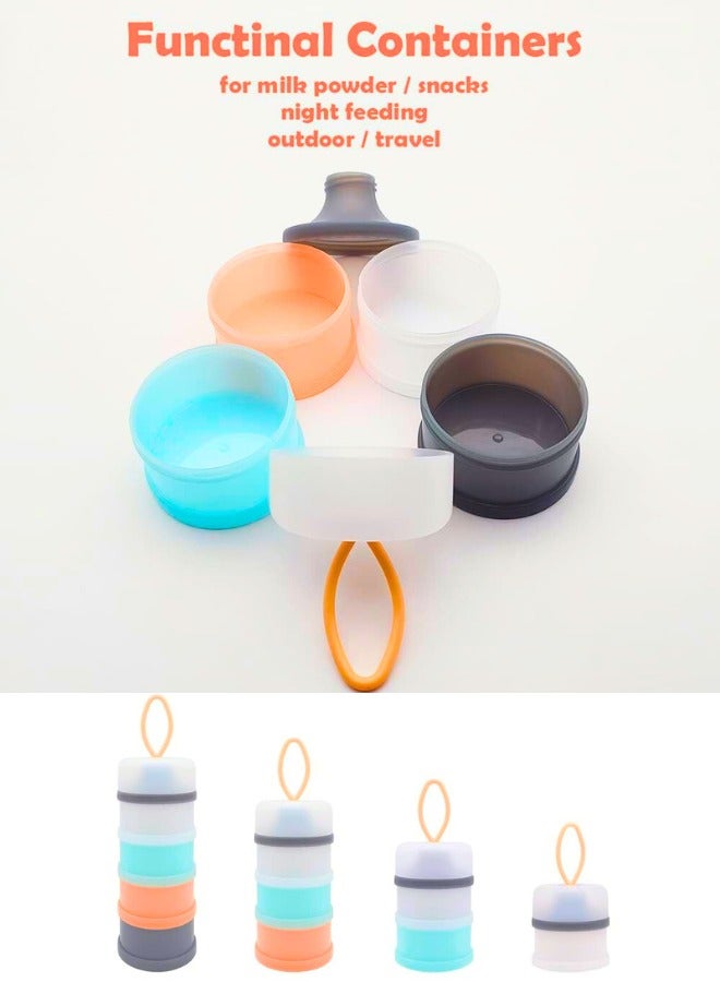 تشيس اب موزع حليب الأطفال، حاوية حليب الأطفال، خالية من مادة BPA، 4 طبقات، حاوية تخزين سفرية لطعام الأطفال، حاوية محمولة لمسحوق الحليب، حاوية تخزين وجبات خفيفة للأطفال قابلة للتكديس ومقاومة للانسكاب - Image 2