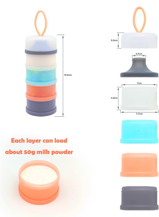 تشيس اب موزع حليب الأطفال، حاوية حليب الأطفال، خالية من مادة BPA، 4 طبقات، حاوية تخزين سفرية لطعام الأطفال، حاوية محمولة لمسحوق الحليب، حاوية تخزين وجبات خفيفة للأطفال قابلة للتكديس ومقاومة للانسكاب - Image 3