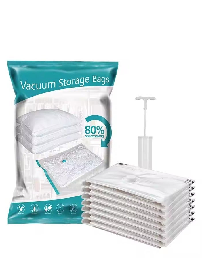 BlueFire 10 Pack Reusable High-Quality Vacuum Storage Bags for Clothes – 10-Pack Space Saver, Durable & Flexible Design, Transparent Reusable Bags for Travel & Home Organization, Airtight Compression (Multi Sizes)  - Image 1