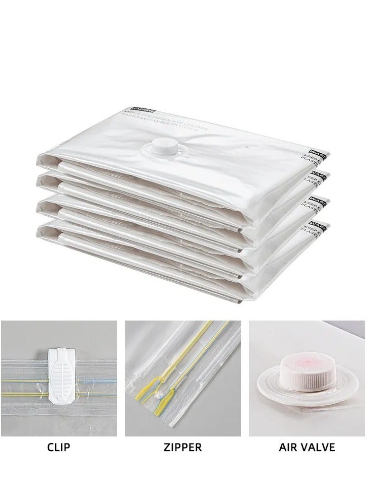 BlueFire 10 Pack Reusable High-Quality Vacuum Storage Bags for Clothes – 10-Pack Space Saver, Durable & Flexible Design, Transparent Reusable Bags for Travel & Home Organization, Airtight Compression (Multi Sizes)  - Image 2