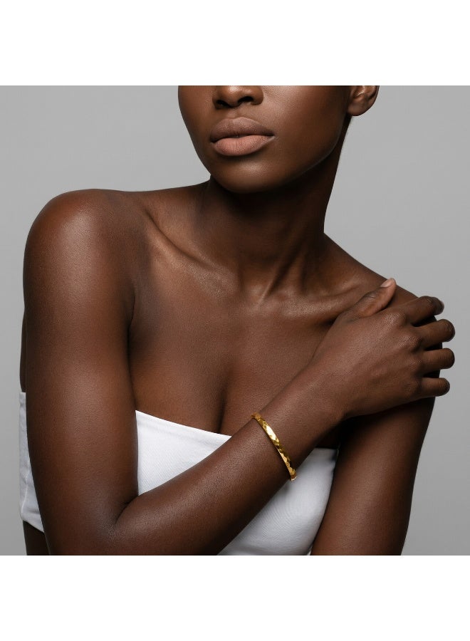 PALMONAS 18k Gold Tone Plated Gilded Haze Bangle Bracelet
 for Women - Image 4