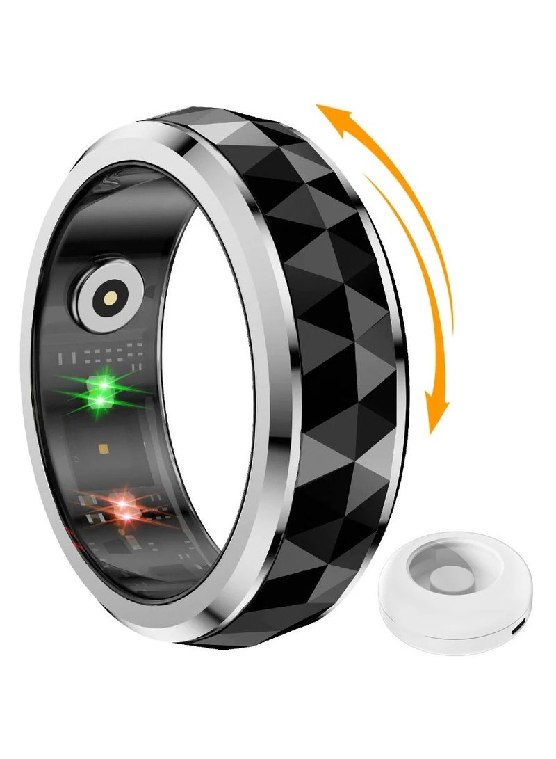 COLMI R11 Ceramic Smart Ring for Men, Fidget Spinner Anxiety Relieve Ring with Charging Case, Health Monitor, 5ATM Waterproof - Image 1