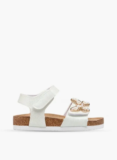 Flora Bella By Shoexpress Butterfly Accent Sandals with Hook and Loop Closure