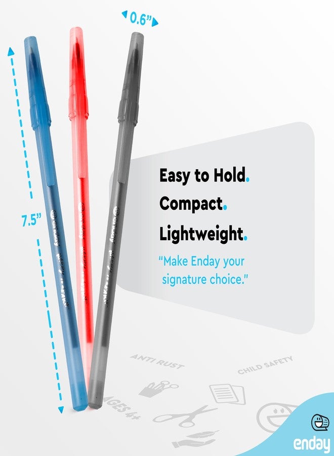Enday Ballpoint Pens Bulk Blue, Black, and Red Pens (240 Pack) 100 Black & 100 Blue & 40 Red - Medium Point (1.0mm) Flexible Round Barrel For Writing Comfort, Pens Bulk for School, Home and Office. - Image 5