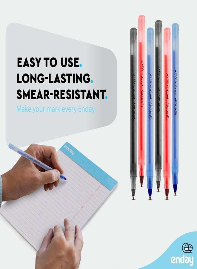 Enday Ballpoint Pens Bulk Blue, Black, and Red Pens (240 Pack) 100 Black & 100 Blue & 40 Red - Medium Point (1.0mm) Flexible Round Barrel For Writing Comfort, Pens Bulk for School, Home and Office. - Image 2