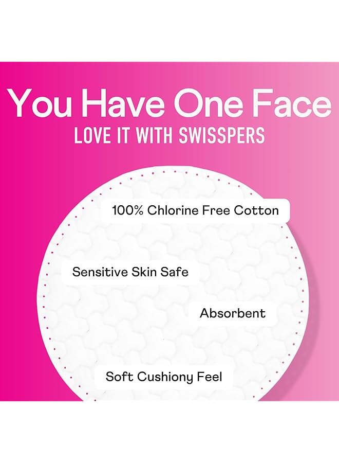 Swisspers Premium 100% Natural Cotton Pads Hypoallergenic Cotton Rounds For Face And Eye Cleansing Makeup Removal 100 Count Resealable Bag (Pack Of 6) - Image 4