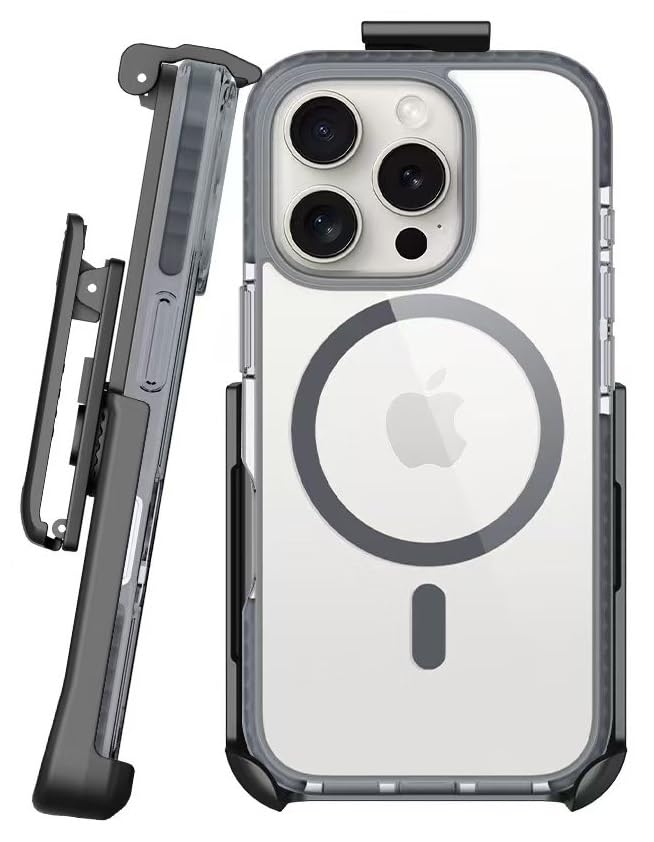 BELTRON Belt Case for iPhone 16 Pro Max, Slim Protective Transparent Case & Rotating Belt Clip Holster Combo (Compatible with MagSafe) - Image 1