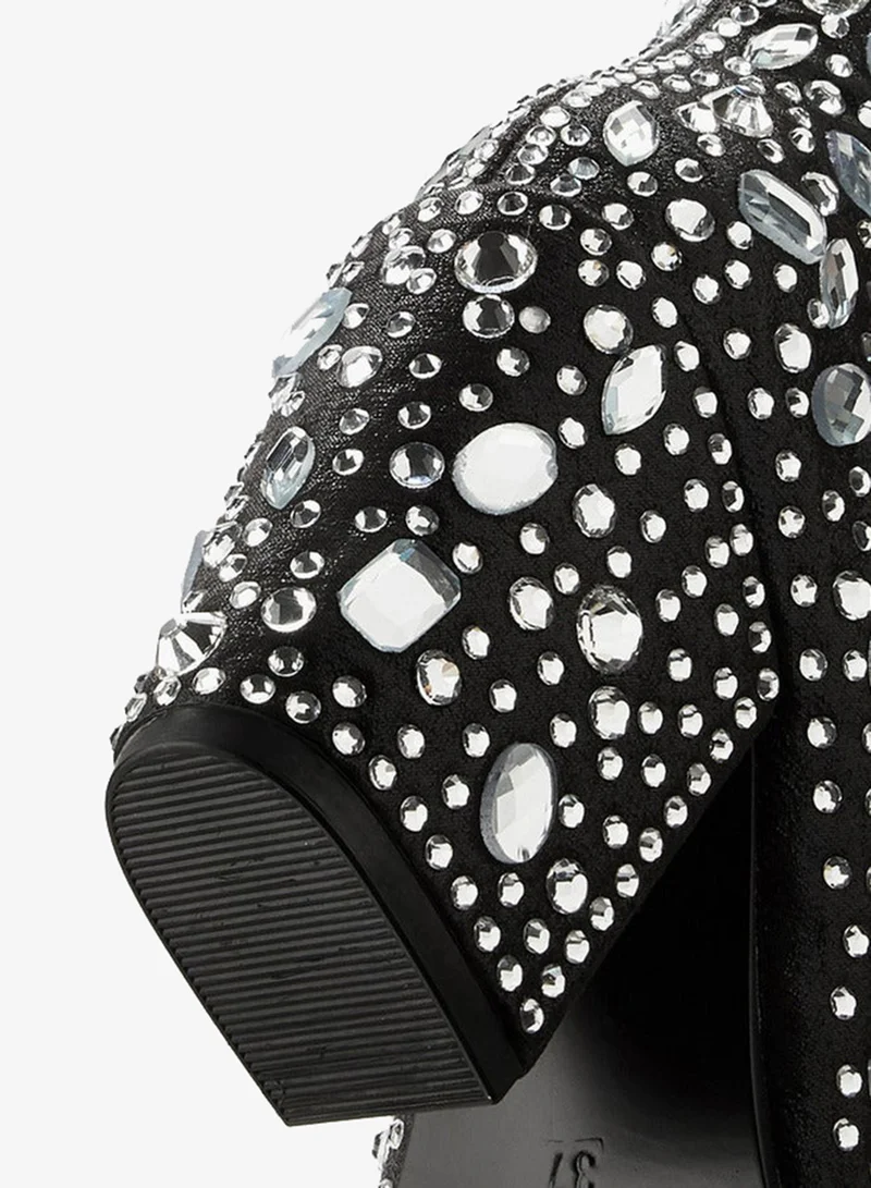 Celeste Black Women Studded High Shaft Boots for Women | Best Price UAE