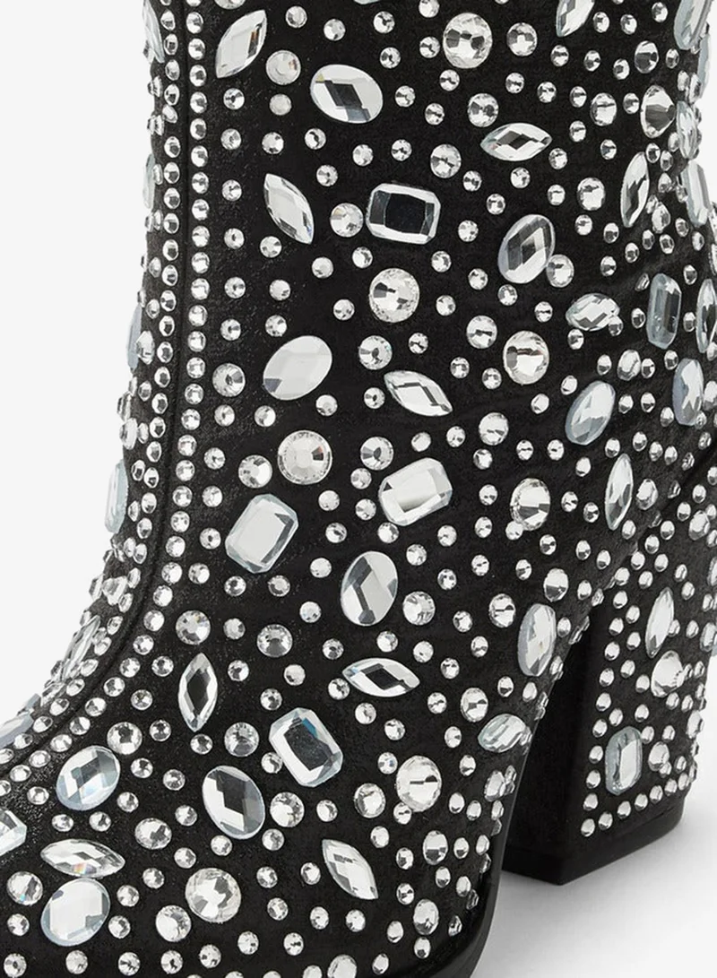 Celeste Black Women Studded High Shaft Boots for Women | Best Price UAE
