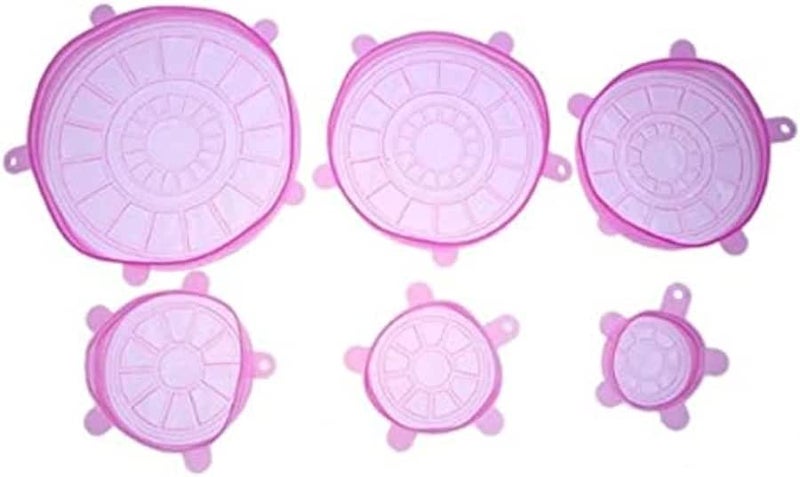 6pcs Universal Silicone Suction Lid-bowl Pan Cooking Pot Lid-silicon Stretch Lids Silicone Cover Pan Spill Lid Stopper Cover Silicon stretch lids Food Fresh Coverco22048yuturoaa63586