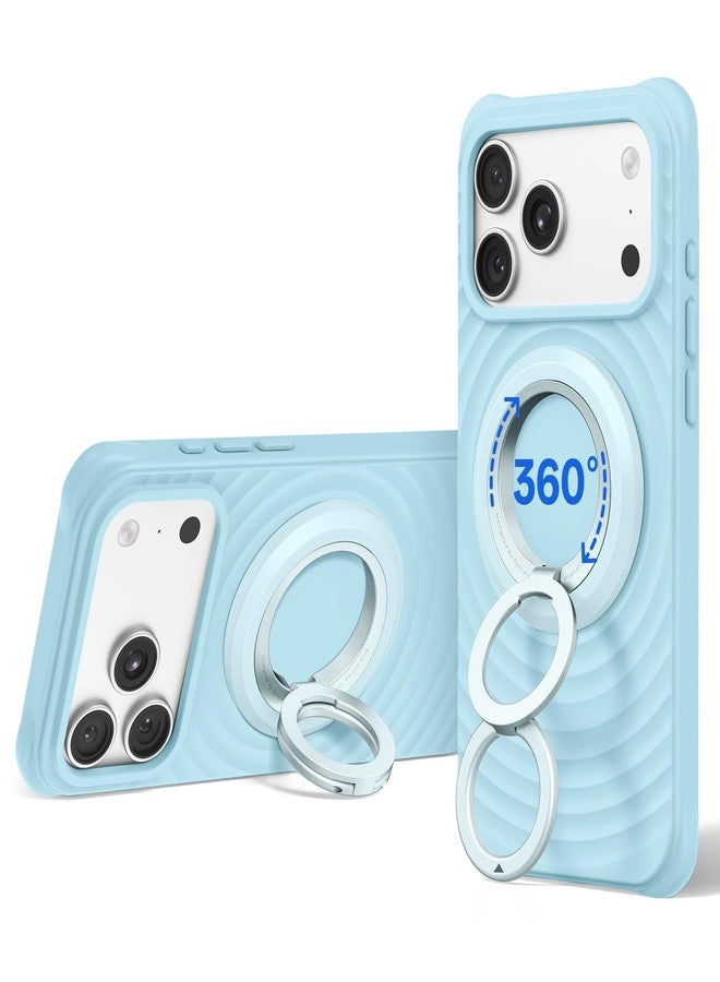 SYNCWIRE MagSafe Magnetic Cell Phone Ring Holder - Portable 360° Rotation Phone Grip with Dual Ring Compatible iPhone 16/15/14/13/12 Pro Max - Blue - Image 1