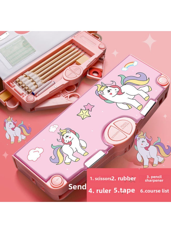 Multi-functional Stationery Men's Box Primary School Button Office Box Pencil Case Girl's High-value Internet Celebrity Same Style - Image 1
