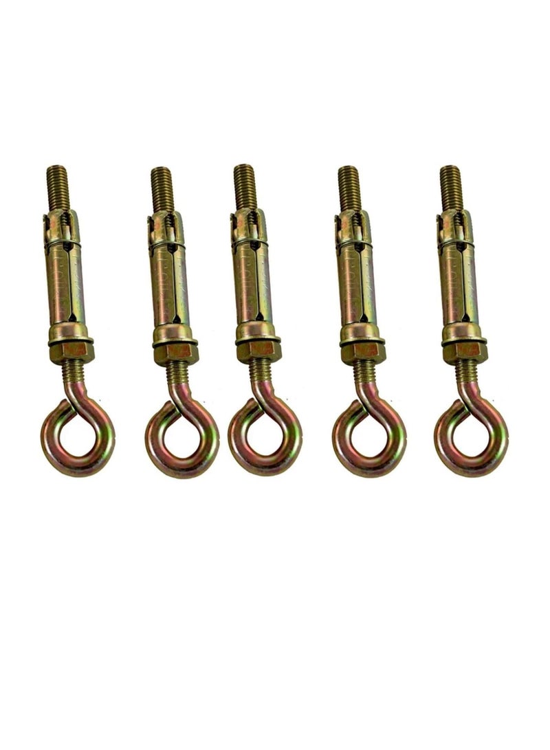 Robustline High Strength Metal Sleeve Shield Closed Hook/Eye Hook | Open Hook Anchor Bolt Pack of 5 (CLOSED HOOK, 8 MM) - Image 3