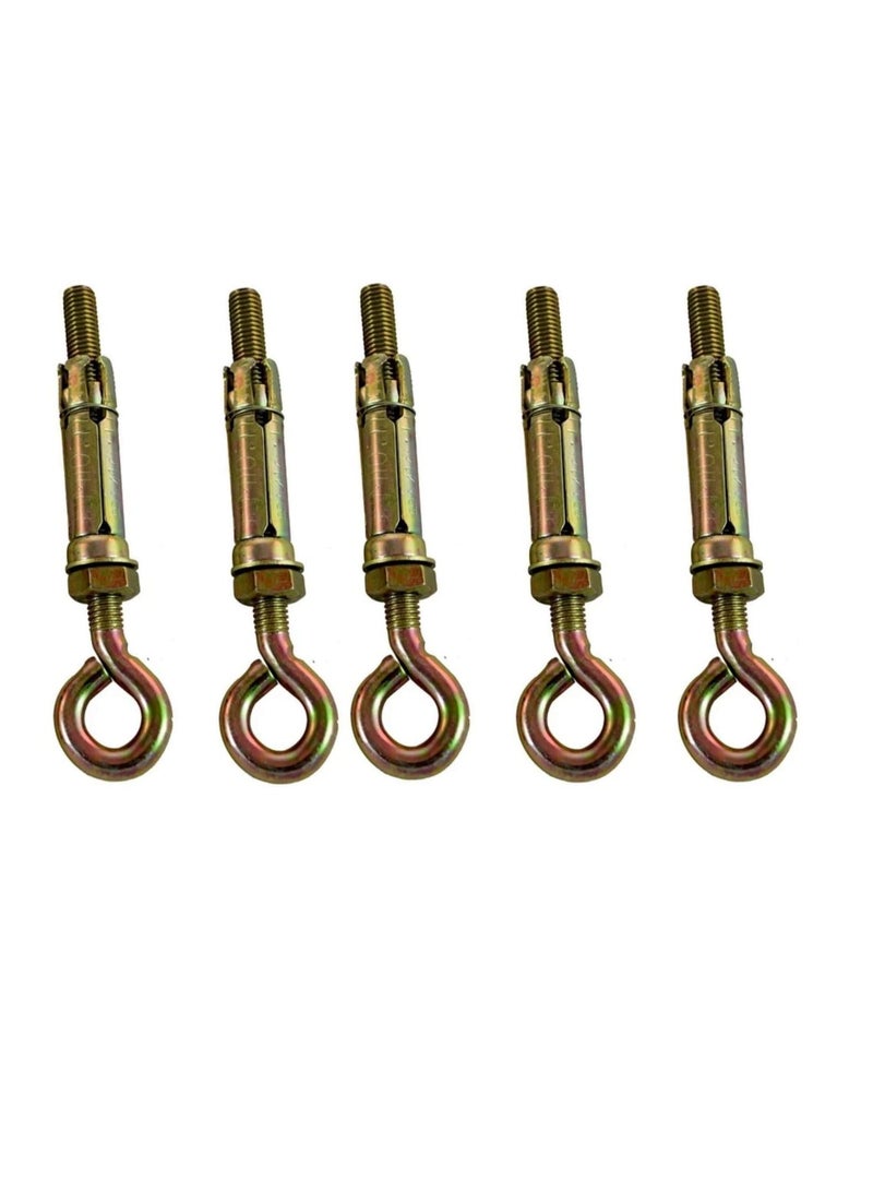 Robustline High Strength Metal Sleeve Shield Closed Hook/Eye Hook | Open Hook Anchor Bolt Pack of 5 (CLOSED HOOK, 8 MM) - Image 2