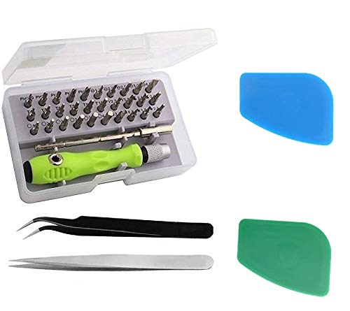 Axtella Wroughton 32 In 1 Mini Screwdriver Bits Set With Magnetic Flexible Extension Rod For Laptop Mobile Repairing With 2 Plastic Spudger1 ESD Non Magnetic TweezersCurved 1 Non Magnetic TweezerStraight  - Image 1