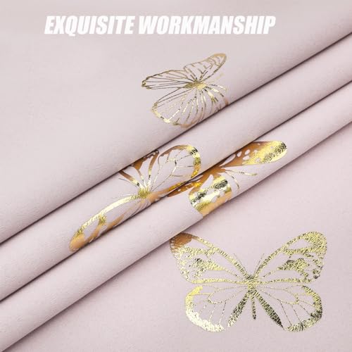 Jubilantex Pink and Gold Butterfly Blackout Curtains 84" Length for Baby Girls Nursery Bedroom and Living Room,80% Blackout Window Treatment,Grommet Top,2 Panels,Lavender Pink - Image 4