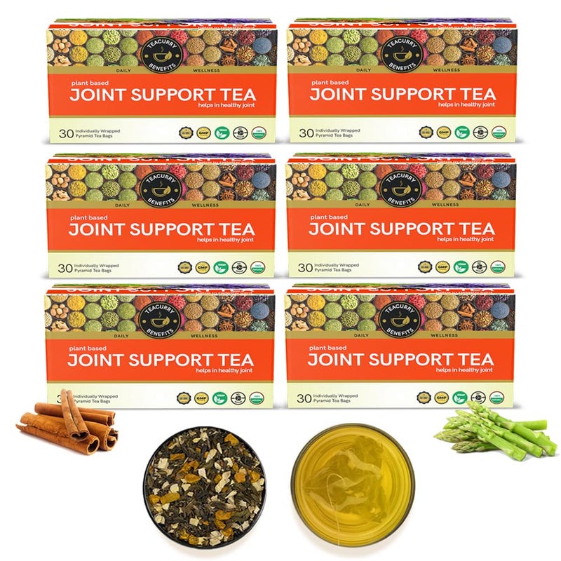 Teacurry Joint Support Tea - (180 Tea Bags 6 Month Pack) - Best Tea for Joint Wellness | CAFFEINE FREE | Ayurvedic Herbal Tea - Image 1