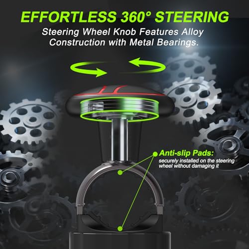 Zeyitian Tool Free Steering Wheel Knob, Suicide Knob for 3.45-4.9" Steering Wheel with Metal Bearing, Steering Wheel Knob Spinner for Cars, Mowers, Tractors, Boats, No Screws or Tools Needed (1Pack, Red) - Image 4