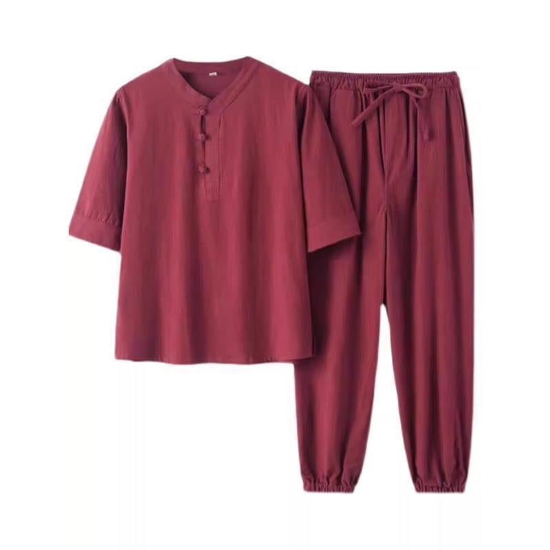 Ju Shifu Men'S Chinese Style Buddhist Style Zen Style Plain Clothes Suit Cotton And Linen Dress For Worshipping Buddha Clothes Zen Dress Women'S Meditation Tang Suit - Image 5