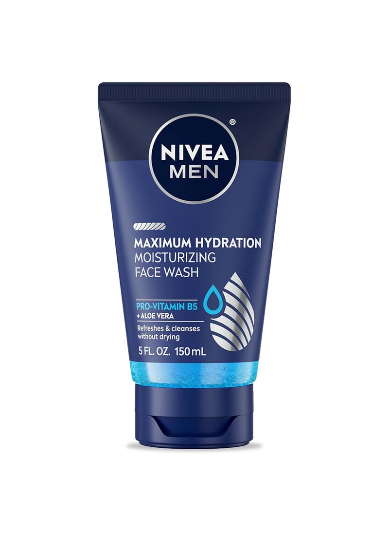 NIVEA MEN NIVEA MEN Maximum Hydration Moisturizing Face Wash with Aloe Vera, Boosts Moisture and Helps Prevent Tight, Dry Skin, 5 Fl Oz Tube 