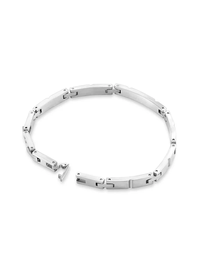 Police Silver Flatforge Link Chain Stainless Steel Bracelet for Men for Men | Best Price UAE
