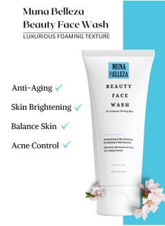 Muna Belleza Hydrating Cleanser – Moisturizing & Anti-Aging Face Wash for Men and Women, 60ml  - Image 5