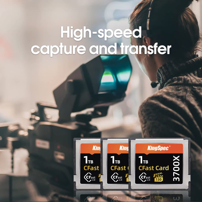 KingSpec 1TB CFast 2.0 Memory Card, Media Storage Camera-Card with VPG130 3700X - Up to 550MB/s, for Filmmaker Content Creator - Image 3