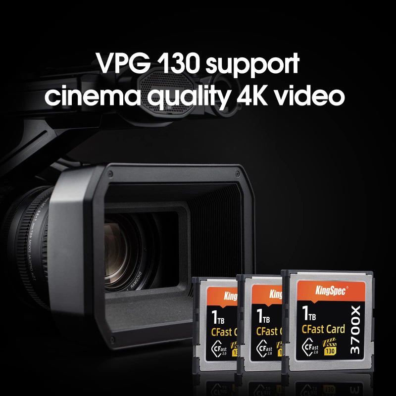 KingSpec 1TB CFast 2.0 Memory Card, Media Storage Camera-Card with VPG130 3700X - Up to 550MB/s, for Filmmaker Content Creator - Image 4