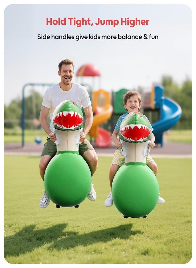 QPAU Inflatable Bouncy Dinosaur 1 Piece with Hand Pump, Heavy Duty Giant Bouncing Pal, 220 lbs Load Capacity, Bouncy Hopper Toy, Indoor Outdoor Bouncy Horse, for Girls Boys Aged 5+ - Image 3