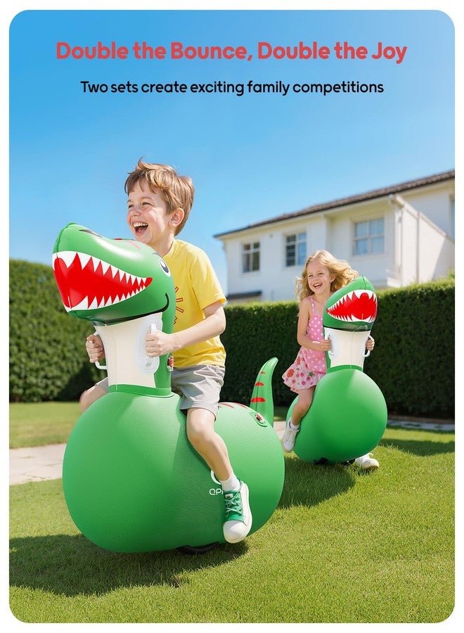 QPAU Inflatable Bouncy Dinosaur 1 Piece with Hand Pump, Heavy Duty Giant Bouncing Pal, 220 lbs Load Capacity, Bouncy Hopper Toy, Indoor Outdoor Bouncy Horse, for Girls Boys Aged 5+ - Image 2