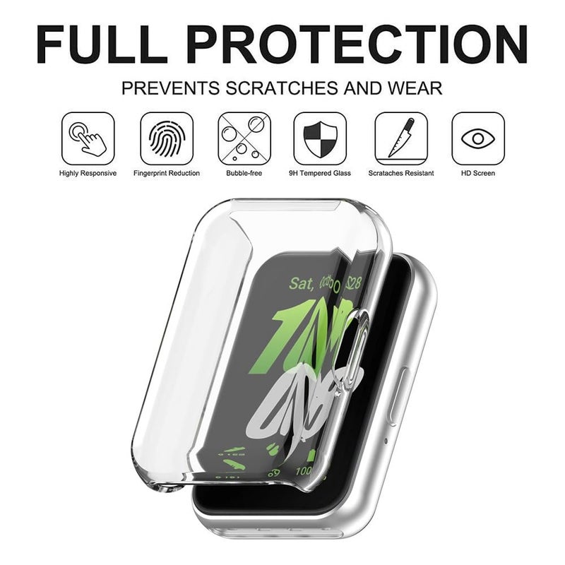 Wisely Protective Case Cover Compatible For Samsung Galaxy Fit 3 Smart Watch Full Screen Protector Soft Case HD Clear, Transparent - Image 3