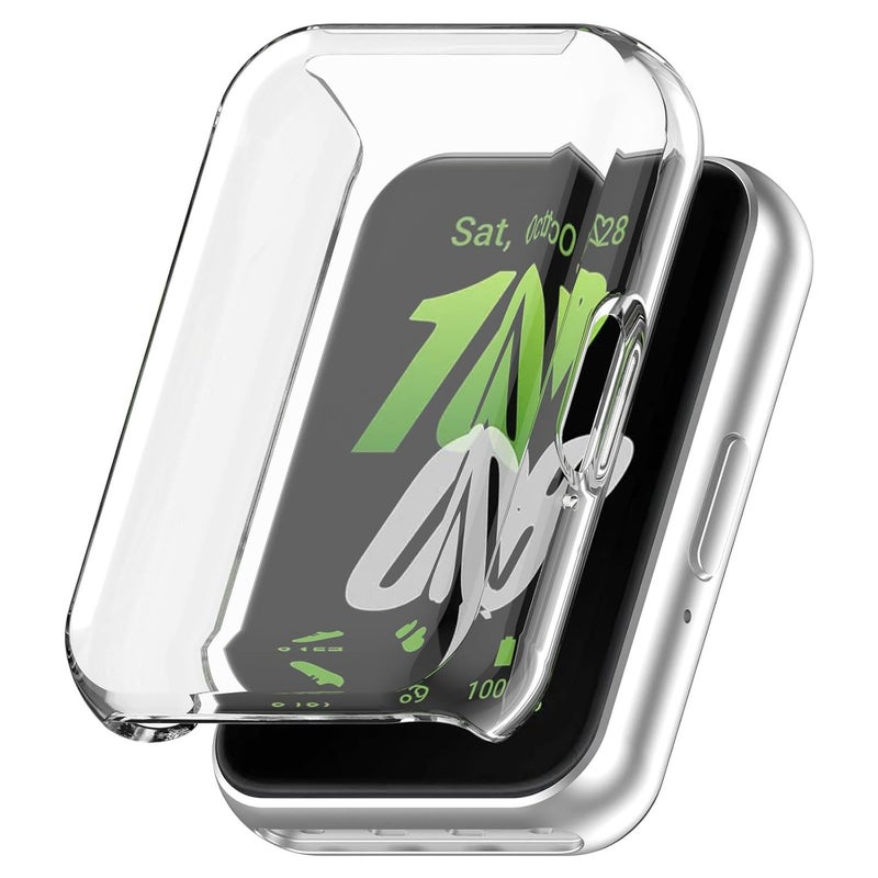 Wisely Protective Case Cover Compatible For Samsung Galaxy Fit 3 Smart Watch Full Screen Protector Soft Case HD Clear, Transparent - Image 1