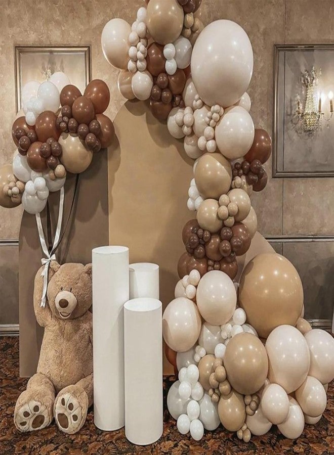 Paeyeq Brown Balloons, 50 PCS 12 Inch Double Stuffed Dark Brown Coffee Tan Latex Helium Party Balloons Sand White Nude Boho Neutral Balloon for Bear Birthday Baby Shower Wedding Thanksgiving Party Decoration - Image 3