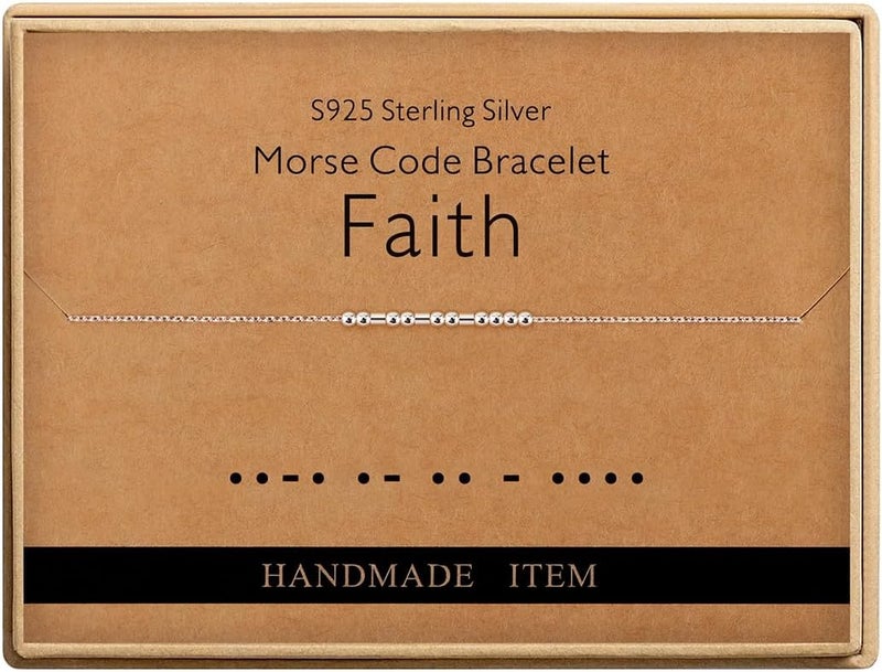 Monily Inspirational Gifts for Women Morse Code Bracelets for Women Funny Bracelet for Friend Funny Gift for Women Sterling Silver Bracelet for Women - Image 1