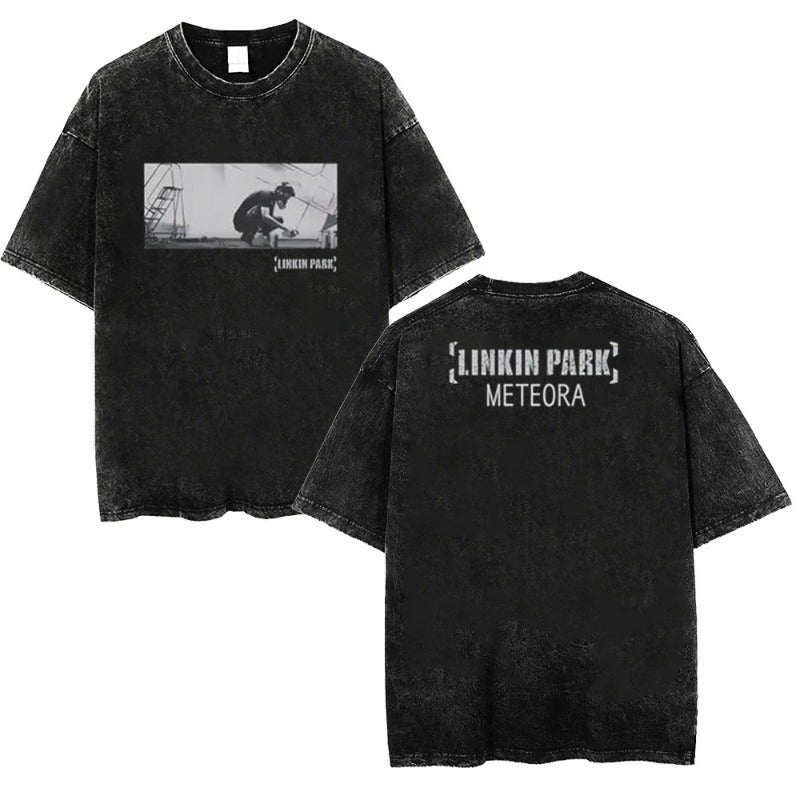 Independent Retro Short-Sleeved Washed Black T-Shirt Casual 2025 Art Loose And Comfortable New Style - Image 2