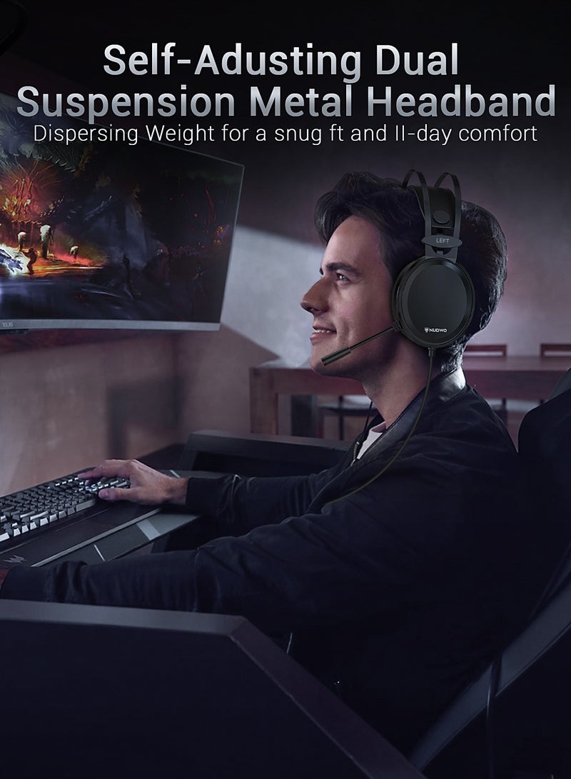 NUBWO Deep Bass Over-Ear Gaming Wired Headphones With Mic For PS4/PS5/XOne/XSeries/NSwitch/PC - Image 3
