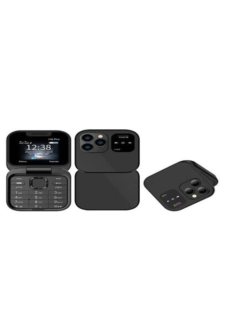 alimoto - 2024 New Mini Flip Mobile Phone 2 SIM Card Small Display Foldable Cell - Image 1