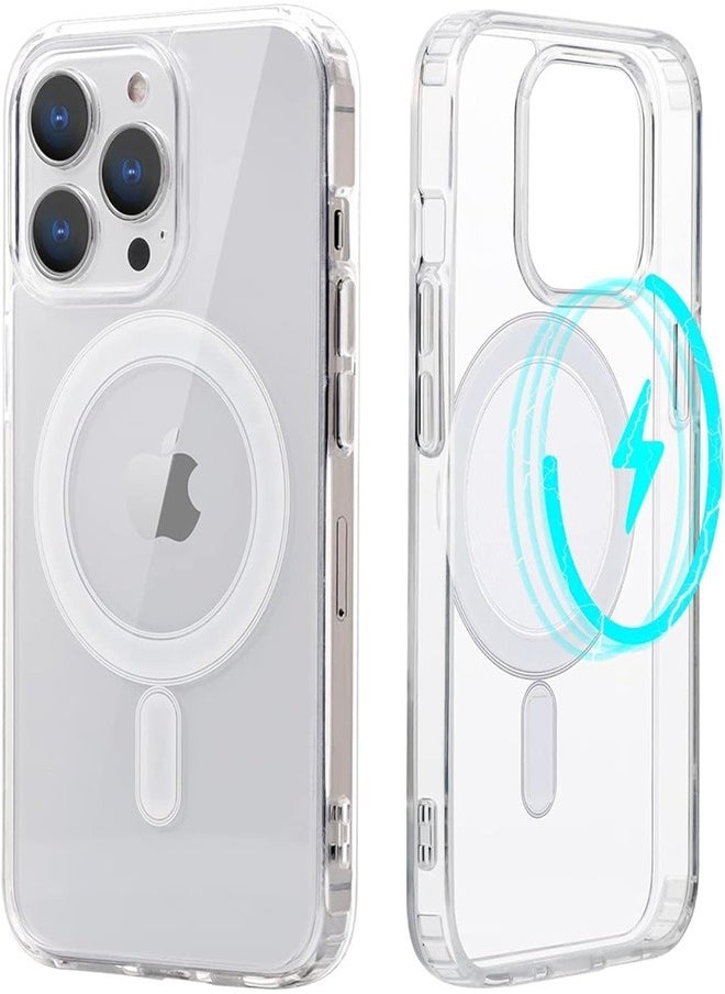 Generic - Magsafe Case for iPhone 15 Pro Max Magsafe Clear Cover Magnetic Wireless Charging Support, Shockproof Protection, Scratch-Resistant for iPhone 15 Pro Max - Clear - Image 1