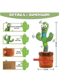 TIGER Electronic Dancing Cactus Toys, Talking, Wriggle & Singing, Recording & Repeat What You Say & Interactive Toys, Best Gift for Your Baby or Kids  - Image 4